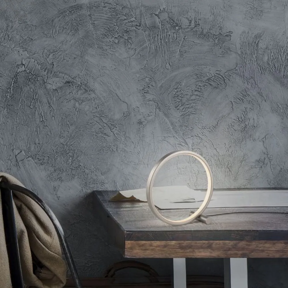 Just Light LED Tischlampe Silber Metall Ring H:25,5 cm 3000 K 10 W