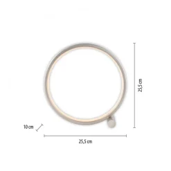 Just Light LED Tischlampe Silber Metall Ring H:25,5 cm 3000 K 10 W