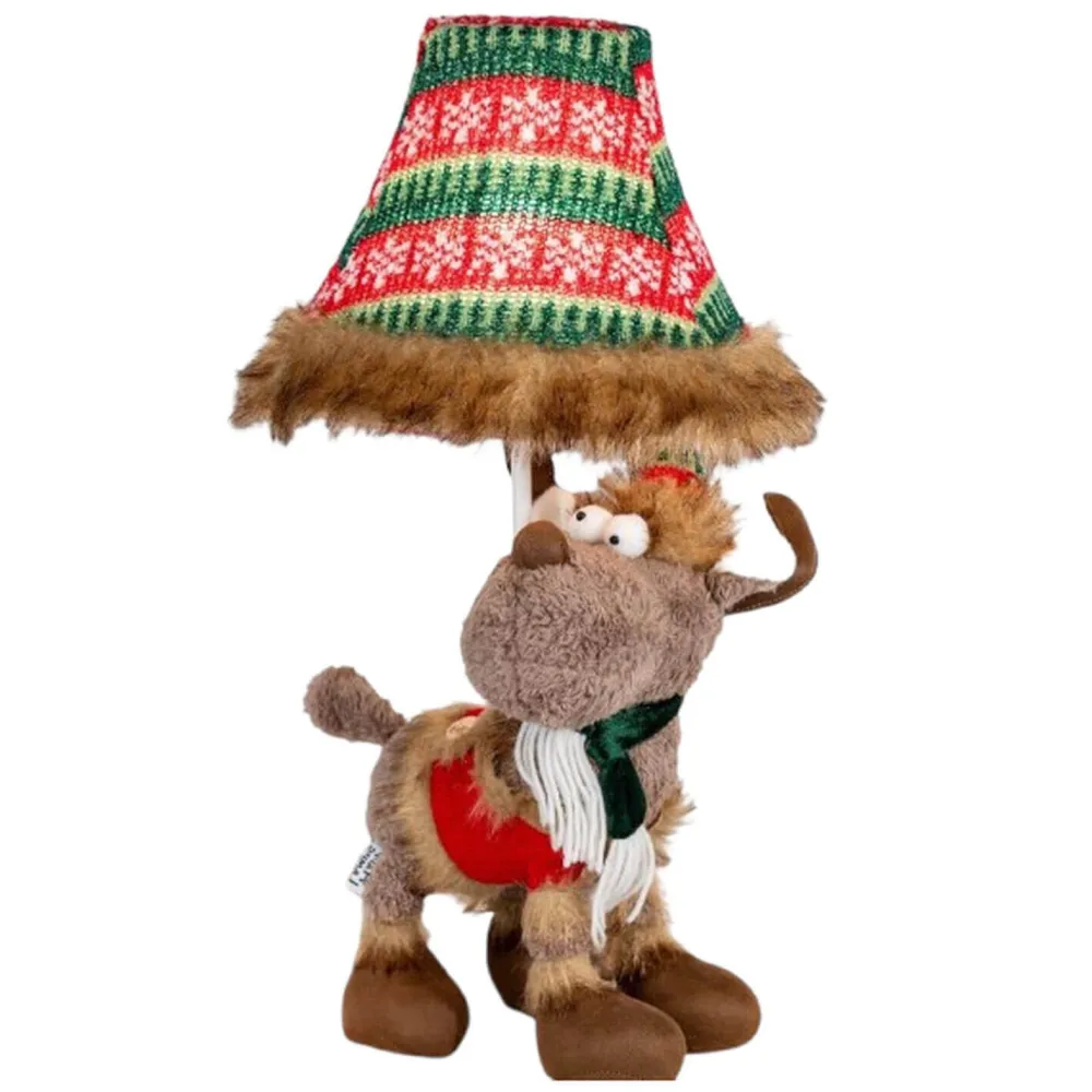 Happy Lamps LED Tischlampe Weihnachten Rentier 51 cm Beige Rot Grün*Kinder Wohnzimmerlampen|Kinderzimmerlampen