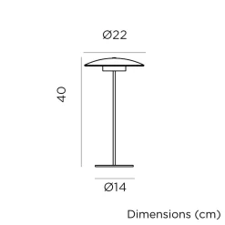 Newgarden LED Tischleuchte Akku Touch 40 cm IP44 Anthrazit außen tragbar* Led Außenleuchten|Moderne Außenleuchten