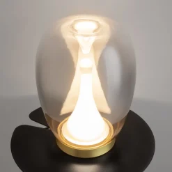 New Maytoni LED Tischleuchte Aluminium Rauchglas D: 20 cm 27,2 cm