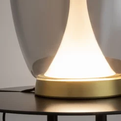 New Maytoni LED Tischleuchte Aluminium Rauchglas D: 20 cm 27,2 cm