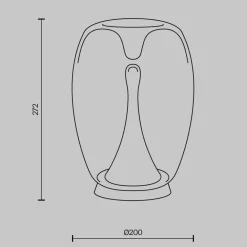 New Maytoni LED Tischleuchte Aluminium Rauchglas D: 20 cm 27,2 cm