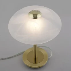 Paul Neuhaus LED Tischleuchte dimmbar in Messing Alabasterglas 3 W* Wohnzimmerlampen|Schlafzimmer Lampen