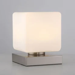 Paul Neuhaus LED Tischleuchte Glas 16 cm 5 W 580 lm dimmbar in Stahl* Wohnzimmerlampen|Schlafzimmer Lampen