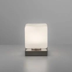Paul Neuhaus LED Tischleuchte Glas 16 cm 5 W 580 lm dimmbar in Stahl* Wohnzimmerlampen|Schlafzimmer Lampen