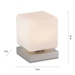 Paul Neuhaus LED Tischleuchte Glas 16 cm 5 W 580 lm dimmbar in Stahl* Wohnzimmerlampen|Schlafzimmer Lampen