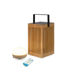 Newgarden LED Tischleuchte Holz Metall 24 cm IP54 2700K kabellos Outdoor* Metall Lampen|Moderne Außenleuchten