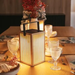 Newgarden LED Tischleuchte Holz Metall 24 cm IP54 2700K kabellos Outdoor* Metall Lampen|Moderne Außenleuchten