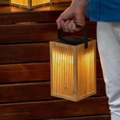 Newgarden LED Tischleuchte Holz Metall 24 cm IP54 2700K kabellos Outdoor* Metall Lampen|Moderne Außenleuchten