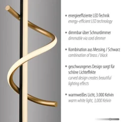 Discount Just Light LED Tischleuchte Metall 3000 K 2100 lm Schwarz Messing