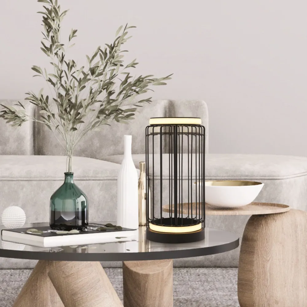 Sale Searchlight LED Tischleuchte Schwarz Weiß 33 cm Ø 16 cm Metall 3000 K