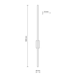 TK Lighting LED Wandlampe 108 cm hoch indirekt 3000 K 2524 lm Schwarz* Led Lampen|Wandleuchten