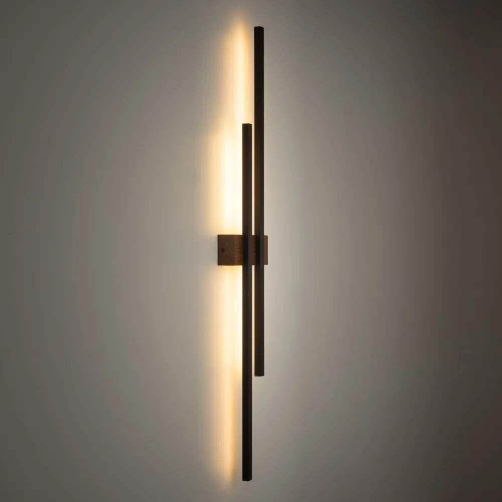 TK Lighting LED Wandlampe 90 cm hoch Metall Holz indirektes Licht 3000 K* Led Lampen|Wandleuchten