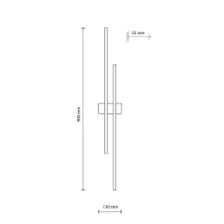 TK Lighting LED Wandlampe 90 cm hoch Metall Holz indirektes Licht 3000 K* Led Lampen|Wandleuchten