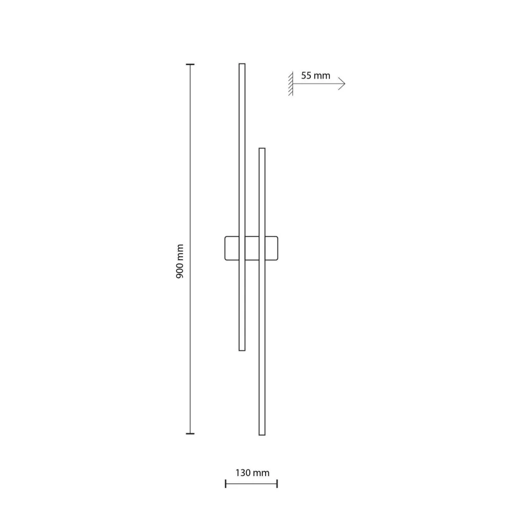TK Lighting LED Wandlampe 90 cm hoch Metall Holz indirektes Licht 3000 K* Led Lampen|Wandleuchten