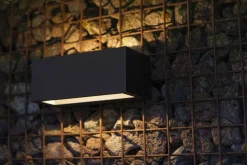 Eco-Light LED Wandlampe Aluminium Schwarz 3000 K IP54 Up Down* Metall Lampen|Led Außenleuchten