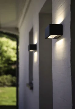 Eco-Light LED Wandlampe Aluminium Schwarz 3000 K IP54 Up Down* Metall Lampen|Led Außenleuchten