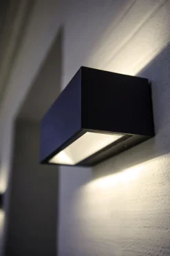 Eco-Light LED Wandlampe Aluminium Schwarz 3000 K IP54 Up Down* Metall Lampen|Led Außenleuchten