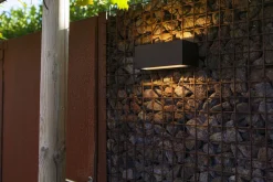 Eco-Light LED Wandlampe Aluminium Schwarz 3000 K IP54 Up Down* Metall Lampen|Led Außenleuchten