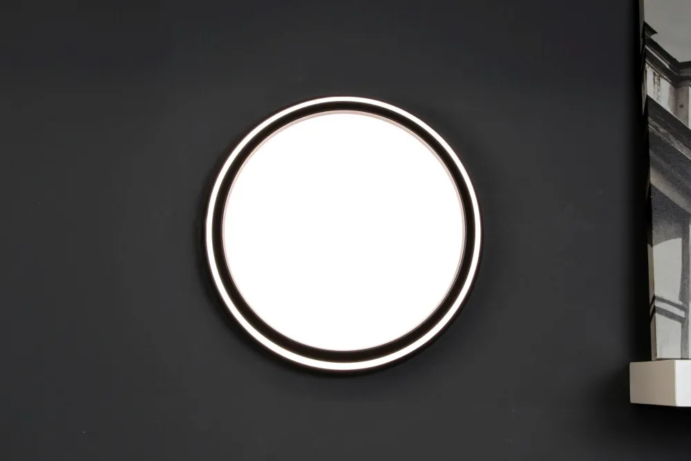 Best Eco-Light LED Wandlampe Aluminium Schwarz RGB Bluetooth Ø35 cm