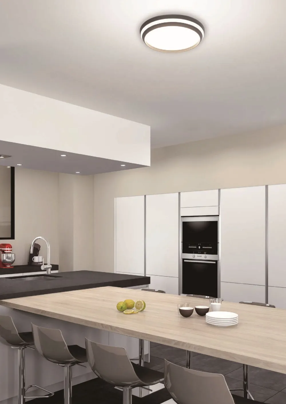 Best Eco-Light LED Wandlampe Aluminium Schwarz RGB Bluetooth Ø35 cm