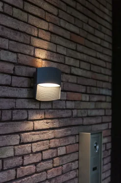 New Eco-Light LED Wandlampe Anthrazit Aluminium B:18 cm IP54 3000 K