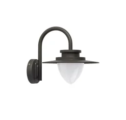New Searchlight LED Wandlampe Außen Aluminium IP54 Grau Weiß H:25 cm
