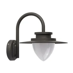 New Searchlight LED Wandlampe Außen Aluminium IP54 Grau Weiß H:25 cm