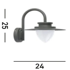 New Searchlight LED Wandlampe Außen Aluminium IP54 Grau Weiß H:25 cm