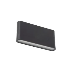 TK Lighting LED Wandlampe außen Metall Schwarz 17,5 cm IP54 Up Down* Metall Lampen|Feuchtraumleuchten