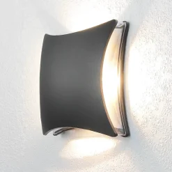 Hot Harms Import LED Wandlampe außen Schwarz Modern B: 20 cm