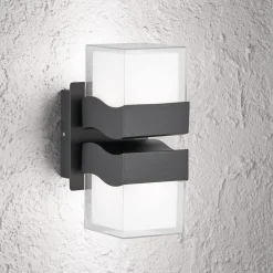 Hot WOFI LED Wandlampe außen Up Down eckig IP54 Schwarz