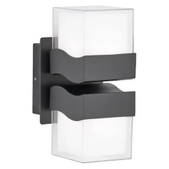 Hot WOFI LED Wandlampe außen Up Down eckig IP54 Schwarz