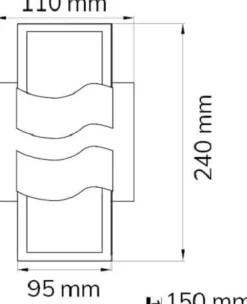 Hot WOFI LED Wandlampe außen Up Down eckig IP54 Schwarz