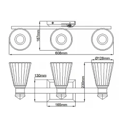 Elstead LED Wandlampe Bad IP44 60,8 cm lang Metall Glas 3000 K* Led Lampen|Wandleuchten