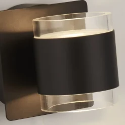 Searchlight LED Wandlampe Bad Up Down Schalter IP44 Schwarz Klar 3000 K* Led Lampen|Wandleuchten