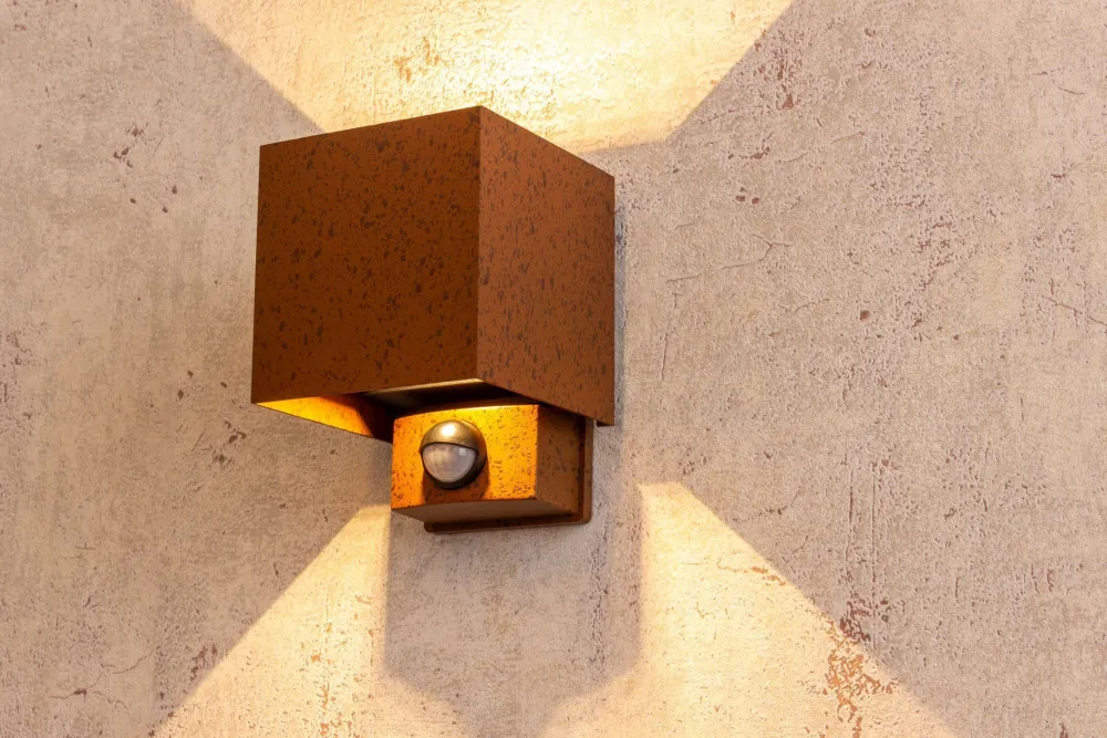 Eco-Light LED Wandlampe Bewegungssensor Rostbraun Up Down IP54* Metall Lampen|Led Außenleuchten