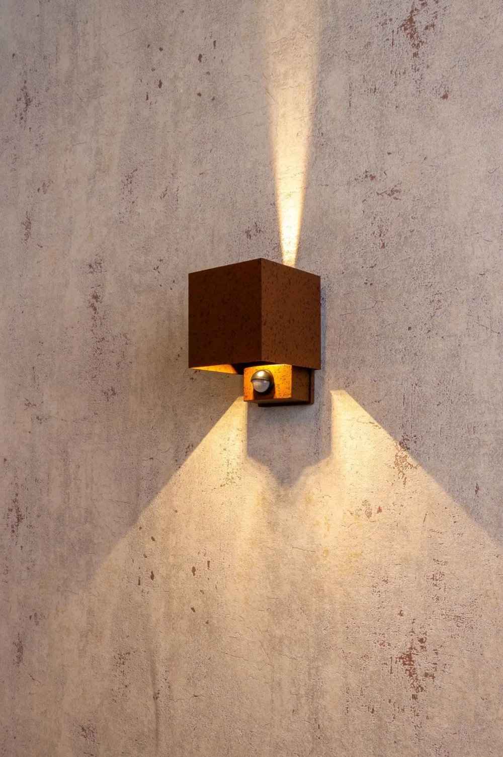 Eco-Light LED Wandlampe Bewegungssensor Rostbraun Up Down IP54* Metall Lampen|Led Außenleuchten