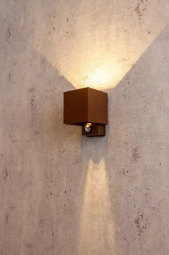 Eco-Light LED Wandlampe Bewegungssensor Rostbraun Up Down IP54* Metall Lampen|Led Außenleuchten