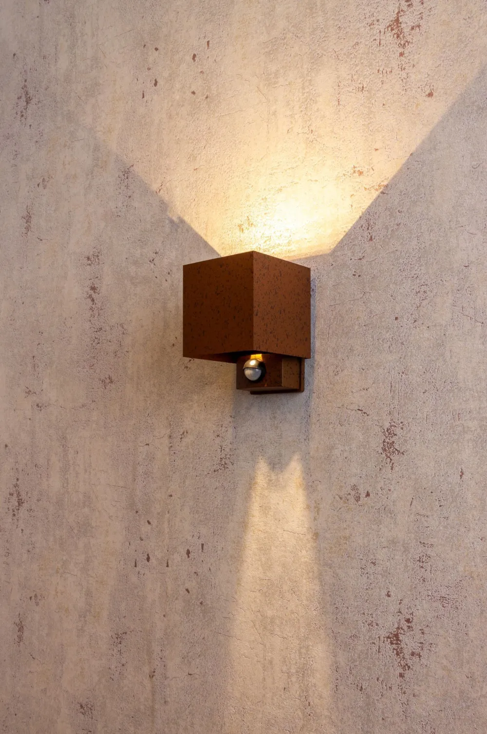 Eco-Light LED Wandlampe Bewegungssensor Rostbraun Up Down IP54* Metall Lampen|Led Außenleuchten