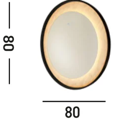 Hot Searchlight LED Wandlampe dimmbar Glas Metall Touch IP44 Ø80 cm