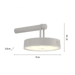 Just Light LED Wandlampe Dimmer Touch Schalter IP44 2700 K Greige