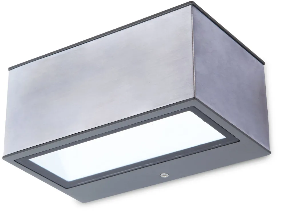 Clearance Eco-Light LED Wandlampe Edelstahl in Nickel 4000 K IP54 Up Down