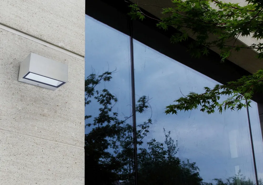 Clearance Eco-Light LED Wandlampe Edelstahl in Nickel 4000 K IP54 Up Down