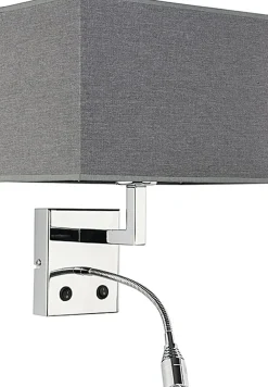 Nowodvorski LED Wandlampe Grau Chrom Stoff