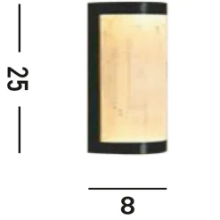 New Searchlight LED Wandlampe Harz Metall Schwarz Marmor IP44 H:25 cm