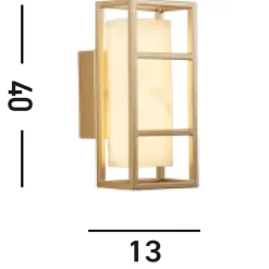 Searchlight LED Wandlampe Harz Stahl IP44 3000 K in Gold Weiß* Flurlampen|Metall Lampen