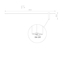 Nowodvorski LED Wandlampe indirekt 120 cm lang Schwarz 4000 K* Led Lampen|Wandleuchten