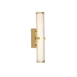 Searchlight LED Wandlampe IP44 Glas Metall in Gold 43 cm Bad Spiegel* Wohnzimmerlampen|Jugendstil Lampen